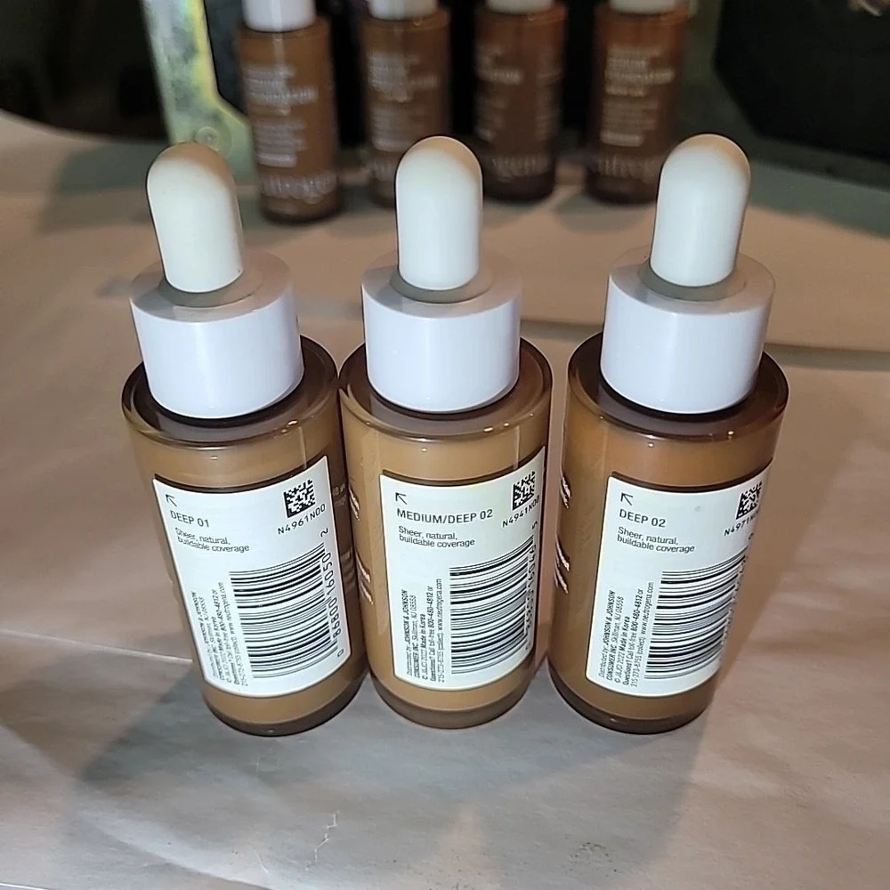 3 Pk: Neutrogena Healthy Skin Sensitive Serum Foundation 1oz Deep 01 02 Medium